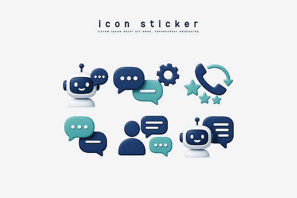PSD 아이콘 별 스티커 커뮤니케이션 그래픽 3D아이콘 도구 로봇 통화 설정 소통 지원 자연요소 컨셉 모션 파일형식