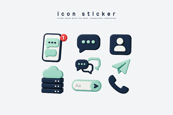 PSD 아이콘 디자인 스티커 아이디어 그래픽 3D아이콘 도구 메시지 어플리케이션 전화기 파일 클라우드서비스 소통 프로필 사용자 컨셉 서비스 파일형식