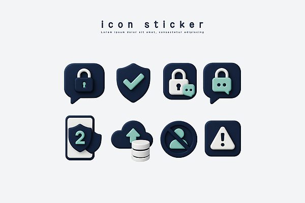 PSD 아이콘 디자인 스티커 커뮤니케이션 그래픽 3D아이콘 디지털 장비 메시지 알림 확인 잠금 보안 UI 안전 파일형식