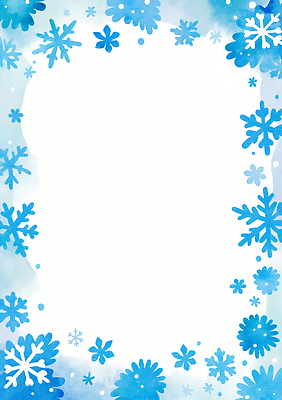 JPG 계절 꽃 예술 컬러 백그라운드 크리스마스 겨울 일러스트 프레임 눈꽃 장식 파란색 눈 인쇄 오브젝트 테마 국내일러스트 AI일러스트 AI콘텐츠 자연요소 식물 기념일 날씨 눈_날씨 파일형식