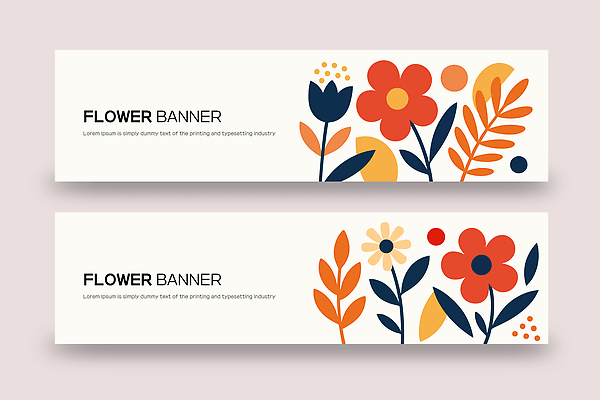 템플릿 디자인 배너 배너템플릿 꽃 예술 컬러 잎 자연 그래픽 장식 디지털 현수막 인쇄 조화 생동감 창의성 AI파일 식물 생태계 파일형식 벡터