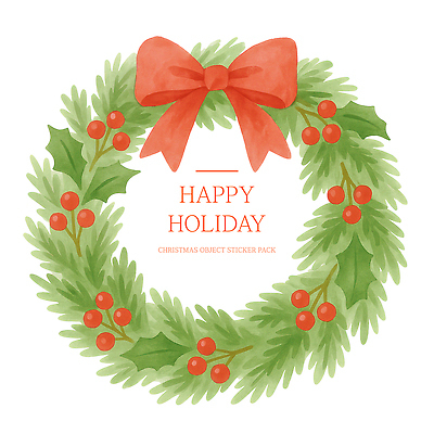 PSD 식물 감정 컬러 잎 크리스마스 겨울 일러스트 자연 주택 선물 장식 초록색 축제 화환 휴일 준비 베리 연말 크리스마스리스 국내일러스트 계절 기념일 꽃 과일 건물 생태계 파일형식