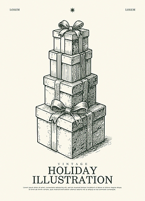 디자인 기념일 행복 리본 예술 컬러 크리스마스 겨울 일러스트 가족 선물 사랑 장식 상자 축제 기쁨 축하 빈티지 홀리데이 국내일러스트 AI파일 계절 감정 컨셉 관계 휴가 이벤트 파일형식 벡터