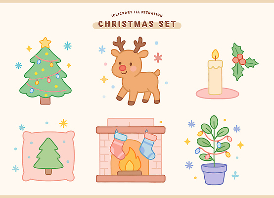 캐릭터 행복 컬러 크리스마스장식 크리스마스 겨울 일러스트 초 가족 따뜻함 선물 장식 크리스마스트리 산타클로스 파티 축제 기쁨 벽난로 순록 국내일러스트 AI파일 계절 기념일 감정 관계 이벤트 파일형식 벡터