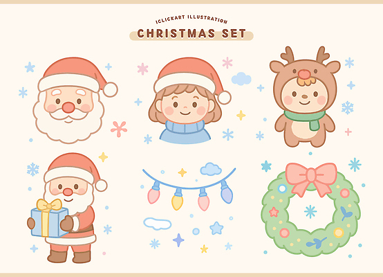 동물 캐릭터 기념일 행복 어린이 컬러 크리스마스 겨울 일러스트 선물 장식 크리스마스트리 산타클로스 축제 루돌프 표현 분위기 즐거움 국내일러스트 AI파일 계절 감정 컨셉 사슴 사람 이벤트 파일형식 벡터