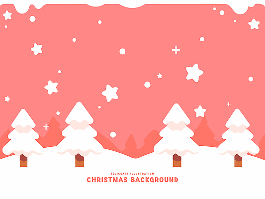 나무 디자인 사계절 계절 별 분홍색 컬러 백그라운드 크리스마스 겨울 일러스트 따뜻함 풍경 크리스마스트리 축제 흰색 국내일러스트 AI파일 자연요소 식물 기념일 파일형식 벡터