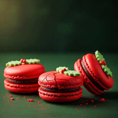 JPG 편집이미지 음식 크리스마스 탁자 디저트 장식 빨간색 파티 제과 축제 분위기 달콤 오브젝트 마카롱 편집실사 AI포토 AI콘텐츠 기념일 컬러 가구 컨셉 이벤트 제과제빵 맛 CG 파일형식