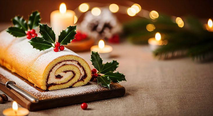 JPG 편집이미지 열매 음식 크리스마스 겨울 촛불 탁자 디저트 조명 장식 파티 축제 소나무 분위기 롤케이크 크리스마스케이크 편집실사 AI포토 AI콘텐츠 나무 식물 계절 기념일 가구 컨셉 초 이벤트 케이크 CG 파일형식