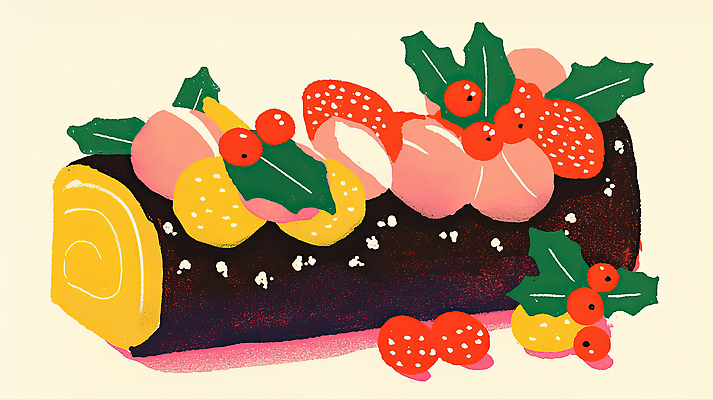 JPG 기념일 음식 크리스마스 과일 일러스트 탁자 디저트 장식 파티 축제 식사 분위기 달콤 즐거움 제빵 롤케이크 연말 크리스마스케이크 홈파티 맛있는 국내일러스트 AI일러스트 AI콘텐츠 감정 가구 컨셉 이벤트 제과제빵 케이크 맛 파일형식