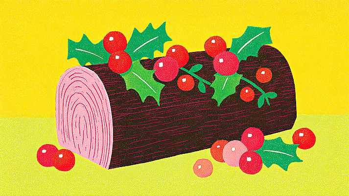 JPG 잎 크리스마스 겨울 과일 일러스트 가족 디저트 함께함 장식 노란색 축제 식사 축하 분위기 상품 준비 막대과자 크리스마스케이크 슈톨렌 국내일러스트 AI일러스트 AI콘텐츠 식물 계절 기념일 음식 컬러 컨셉 관계 과자 케이크 파일형식