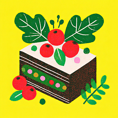 JPG 식물 디자인 컬러 과일 일러스트 디저트 선물 요리 풍경 장식 파티 케이크 달콤 맛 생크림 조화 노란배경 생동감 크리스마스케이크 국내일러스트 AI일러스트 AI콘텐츠 음식 백그라운드 컨셉 크리스마스 이벤트 노란색 크림 파일형식