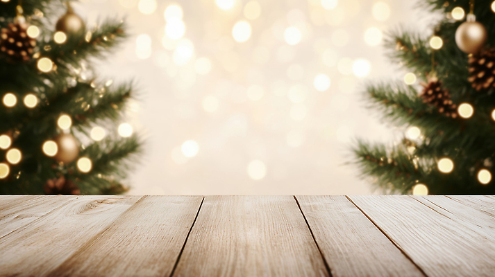 JPG 나무 편집이미지 백그라운드 크리스마스 겨울 탁자 조명 장식 반짝임 크리스마스트리 파티 사진촬영 분위기 준비 나무탁자 이미지편집 AI컴퓨터그래픽 AI콘텐츠 식물 계절 기념일 가구 컨셉 모션 이벤트 촬영 파일형식