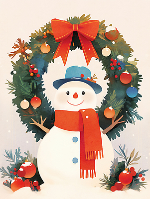 JPG 나무 행복 컬러 크리스마스 겨울 일러스트 가족 자연 눈사람 선물 장식 산타클로스 축제 스카프 화환 즐거움 설레임 국내일러스트 AI일러스트 AI콘텐츠 식물 계절 기념일 꽃 감정 관계 목도리 생태계 파일형식