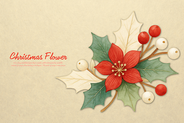 PSD 디자인 열매 꽃 예술 컬러 잎 크리스마스 겨울 일러스트 자연 요리 장식 빨간색 크리스마스트리 축제 흰색 축하 분위기 만들기 포인세티아 국내일러스트 식물 계절 기념일 컨셉 모션 생태계 파일형식