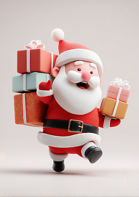 JPG 편집이미지 캐릭터 어린이 크리스마스 겨울 선물 웃음 장식 선물상자 산타클로스 파티 귀여움 축제 기쁨 즐거움 편집3D AI컴퓨터그래픽 AI콘텐츠 계절 기념일 감정 컨셉 표정 사람 이벤트 상자 3D 파일형식