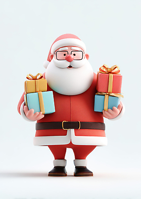 JPG 편집이미지 캐릭터 행복 어린이 백그라운드 크리스마스 선물 선물상자 컬러풀 산타클로스 귀여움 축제 즐거움 편집3D AI컴퓨터그래픽 AI콘텐츠 기념일 감정 컬러 컨셉 사람 상자 3D 파일형식