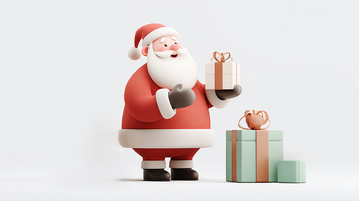 JPG 편집이미지 캐릭터 디자인 행복 컬러 크리스마스 선물 선물상자 산타클로스 귀여움 축제 기쁨 즐거움 연말 특별함 편집3D AI컴퓨터그래픽 AI콘텐츠 기념일 감정 컨셉 상자 3D 파일형식