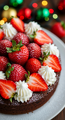 JPG 편집이미지 과일 식탁 딸기 디저트 요리 장식 케이크 초콜릿 신선 맛 크림 생크림 홈베이킹 조화 딸기케이크 크리스마스케이크 편집실사 AI포토 AI콘텐츠 음식 컨셉 크리스마스 탁자 CG 제빵 파일형식