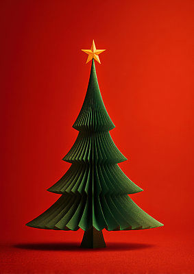 JPG 편집이미지 계절 종이 예술 백그라운드 크리스마스장식 크리스마스 장식 초록색 크리스마스트리 축제 오브젝트 연말 창작 편집3D AI컴퓨터그래픽 AI콘텐츠 기념일 컬러 3D 파일형식