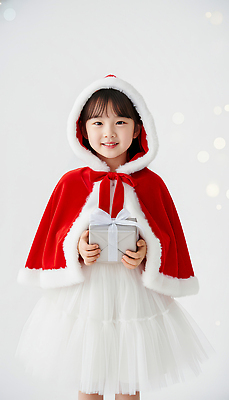 JPG 편집이미지 드레스 행복 어린이 크리스마스 겨울 밝음 선물 웃음 장식 산타클로스 파티 귀여움 축제 코스프레 의료성형뷰티 편집실사 AI인물포토 AI콘텐츠 옷 계절 기념일 감정 컨셉 표정 사람 이벤트 CG 파일형식 AI포토