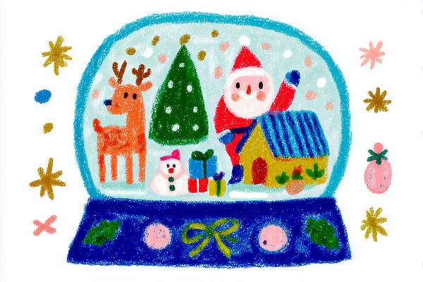 JPG 나무 행복 어린이 컬러 크리스마스 겨울 일러스트 눈사람 새해 따뜻함 선물 장식 산타클로스 축제 구슬 그림 크레파스 순록 겨울풍경 아기자기 국내일러스트 AI일러스트 AI콘텐츠 식물 계절 기념일 감정 컨셉 학용품 사람 풍경 파일형식