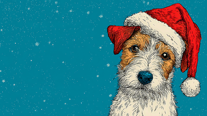 JPG 기념일 인형 포즈 크리스마스 겨울 일러스트 웃음 장식 파란색 반려동물 귀여움 축제 기쁨 분위기 개 강아지 개구쟁이 즐거움 그림 국내일러스트 동물 계절 감정 컬러 컨셉 포유류 표정 이벤트 파일형식