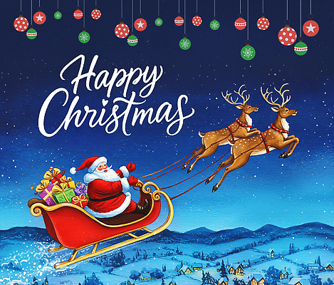 JPG 행복 별 크리스마스 겨울 일러스트 노래 하늘 선물 풍경 장식 크리스마스트리 산타클로스 마을 축제 기쁨 루돌프 축하 썰매 국내일러스트 AI일러스트 AI콘텐츠 자연요소 계절 기념일 감정 음악 컨셉 사슴 파일형식