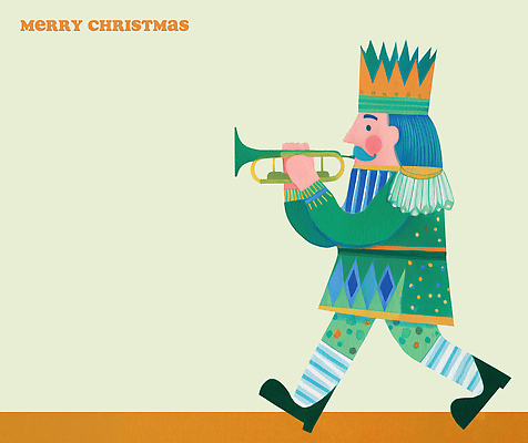 PSD 캐릭터 옷 행복 감정 어린이 음악 컬러 크리스마스 연주 일러스트 동화 그래픽 장식 걷기 축제 즐거움 그림 트럼펫 호두까기인형 국내일러스트 기념일 모션 문화예술 사람 금관악기 목각인형 파일형식