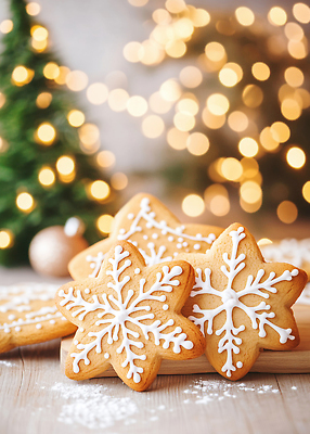 JPG 편집이미지 크리스마스장식 크리스마스 겨울 디저트 조명 따뜻함 쿠키 제과 축제 눈송이 설탕 제빵 핸드메이드 홈메이드 이미지편집 AI포토 AI콘텐츠 계절 기념일 음식 눈_날씨 제과제빵 만들기 파일형식