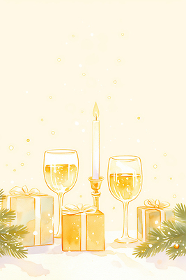 JPG 기념일 크리스마스 일러스트 초 가족 자연 탁자 잔 선물 장식 친구 빛 파티 축제 기쁨 축하 분위기 샴페인 연말 송년회 국내일러스트 AI일러스트 AI콘텐츠 식기 감정 가구 컨셉 관계 주류 이벤트 생태계 파일형식