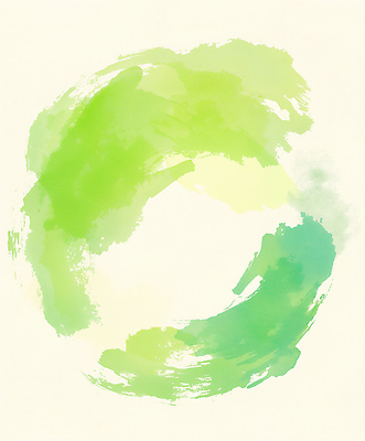 JPG 디자인 예술 컬러 백그라운드 일러스트 자연 추상 수채화 초록색 평화 원형 화려 명상 부드러움 감성 조화 국내일러스트 AI일러스트 AI콘텐츠 도형 컨셉 무늬 감각 생태계 파일형식