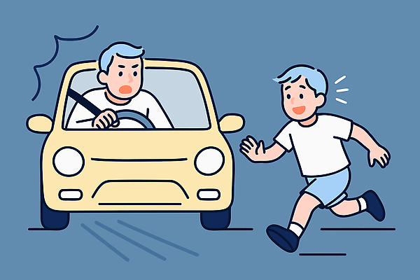 남자 도로 어린이 교통 생각 일러스트 모션 경고 안전 소년 성인 그래픽 달리기 운전 주위 자동차사고 국내일러스트 AI파일 길 교통시설 사람 교통사고 파일형식 벡터