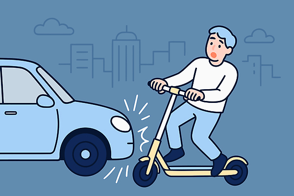 남자 도로 교통수단 교통 이동 생각 일러스트 자동차 레저 거리 안전 놀람 스쿠터 도시 바퀴 충돌 교통사고 자동차사고 사고현장 전동스쿠터 국내일러스트 AI파일 감정 길 육상교통 컨셉 교통시설 표정 사람 오토바이 사건 파일형식 벡터