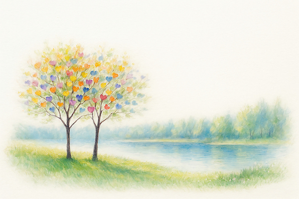 JPG 나무 꽃 호수 예술 컬러 일러스트 자연 생명 날씨 풍경 초록색 평화 봄 그리기 즐거움 조용 나무밑둥 국내일러스트 AI일러스트 AI콘텐츠 식물 계절 감정 컨셉 모션 생태계 파일형식