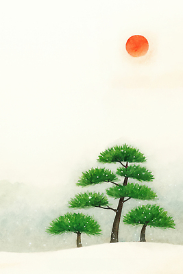 자연요소 나무 계절 자연 산 태양 노을 그림 생태계 파일형식 겨울 숲 소나무 풍경 날씨 햇빛 하늘 조용 생명 따뜻함 풍경화 수목 조화 울창 산기슭 국내일러스트 JPG 일러스트 일출