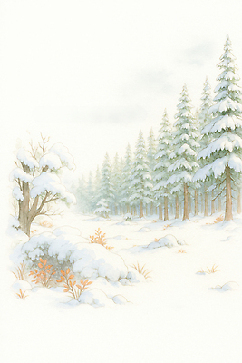 식물 계절 컨셉 휴식 생태계 파일형식 겨울 숲 자연 풍경 고요 나무 조화 공간 산책 컬러 평화 생명 국내일러스트 JPG 일러스트