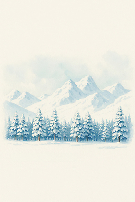 나무 계절 컨셉 그림 생태계 파일형식 겨울 산 소나무 풍경 자연 평화 숲 고요 풍경화 하늘 여행 탐험 국내일러스트 JPG 일러스트