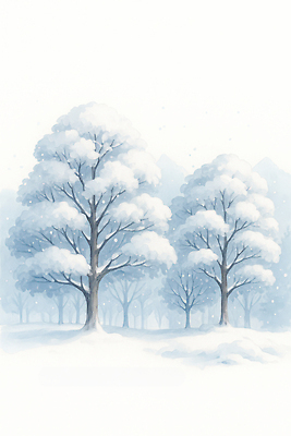 식물 계절 컨셉 눈_날씨 생태계 파일형식 겨울 나무 풍경 산 하늘 자연 차분 평화 날씨 눈송이 숲 세계 장면 국내일러스트 JPG 일러스트