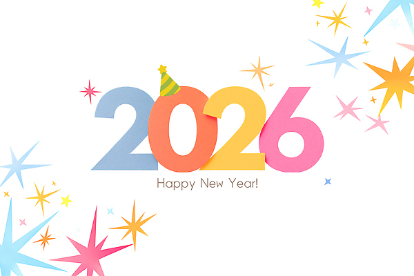 자연요소 편집이미지 문자 컨셉 모션 새로움 이벤트 새해인사 연도 출발 파일형식 2026년 새해 컬러 숫자 축하 장식 별 반짝임 파티 디자인 새출발 긍정 기념 연말 타이포그라피 이미지편집 PSD 병오년 해피뉴이어
