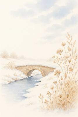 JPG 예술 컬러 겨울 일러스트 자연 수채화 따뜻함 풍경 강 평화 설원 고요 조화 드라이플라워 국내일러스트 AI일러스트 AI콘텐츠 계절 꽃 컨셉 눈_날씨 생태계 파일형식