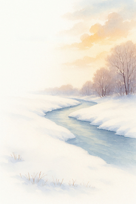 JPG 나무 열매 실루엣 단풍 겨울 일러스트 자연 하늘 가지 풍경 평화 고요 일몰 흐름 개울 수면 차가움 국내일러스트 AI일러스트 AI콘텐츠 식물 계절 컨셉 잎 채소 촬영기법 물 강 노을 생태계 파일형식