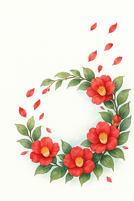 식물 꽃 컬러 겨울 취미 생태계 파일형식 화환 빨간색 파란색 디자인 자연 장식 계절 색감 예술 창조 공예 잎 수채화 화초 선물 국내일러스트 일러스트 JPG 겨울꽃