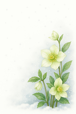 식물 계절 꽃 컬러 겨울 생태계 파일형식 자연 추위 초록색 백그라운드 장식 생명 생동감 신선 정원 차가움 국내일러스트 일러스트 JPG 겨울꽃