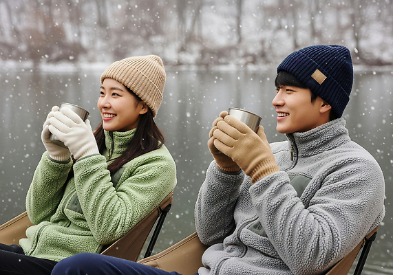 계절 감정 상의 관계 CG 생태계 파일형식 겨울 커플 호수 음료 따뜻함 스웨터 즐거움 자연 야외 모션 사랑 편집실사 JPG 편집이미지 의료성형뷰티