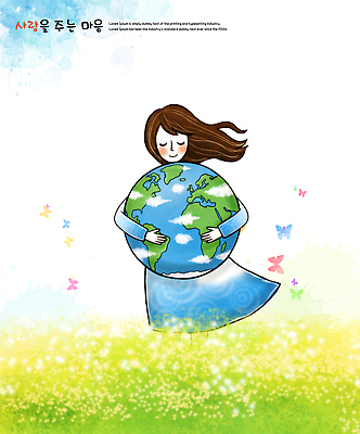 자연요소 감정 곤충 컨셉 모션 날씨 사람 생태계 파일형식 여자 지구 사랑 초원 나비 자연 환경 평화 소중 감싸기 행복 바람 풍경 생명 연대 보호 희망 그림 예술 PSD 국내일러스트 일러스트