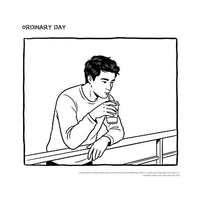 남자 여유 커피 음료 생각 일러스트 자연 휴식 대화 일상 생활 친구 햇빛 환경 흙 공간 발코니 대기 편안함 순간 오후 국내일러스트 AI파일 감정 컨셉 관계 말하기 사람 라이프 태양 감각 생태계 파일형식 벡터