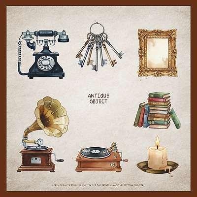 PSD 디자인 예술 액자 일러스트 촛불 책 인테리어 문화재 빈티지 전화기 오브젝트 키_신체 복고 감성 턴테이블 고풍 창의성 국내일러스트 컨셉 신체 초 파일형식