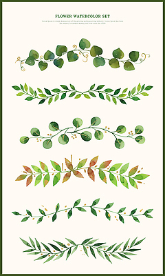 자연요소 PSD 식물 디자인 예술 줄기 컬러 잎 일러스트 자연 수채화 미술 그래픽 표현 조화 테마 국내일러스트 문화예술 생태계 파일형식