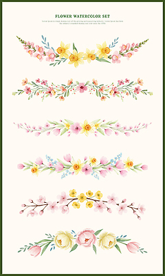 모양 PSD 디자인 꽃 예술 컬러 꽃다발 백그라운드 패턴 일러스트 자연 수채화 아이디어 그래픽 장식 세트 창의성 국내일러스트 식물 컨셉 무늬 생태계 파일형식