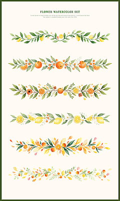 PSD 식물 디자인 꽃 예술 컬러 패턴 과일 일러스트 자연 문구용품 수채화 장식 인테리어 레몬 그림 화사함 창의력 국내일러스트 컨셉 무늬 오브젝트 생태계 파일형식